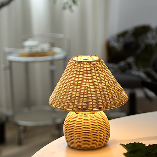 Bambusgeflecht-Schreibtischlampe