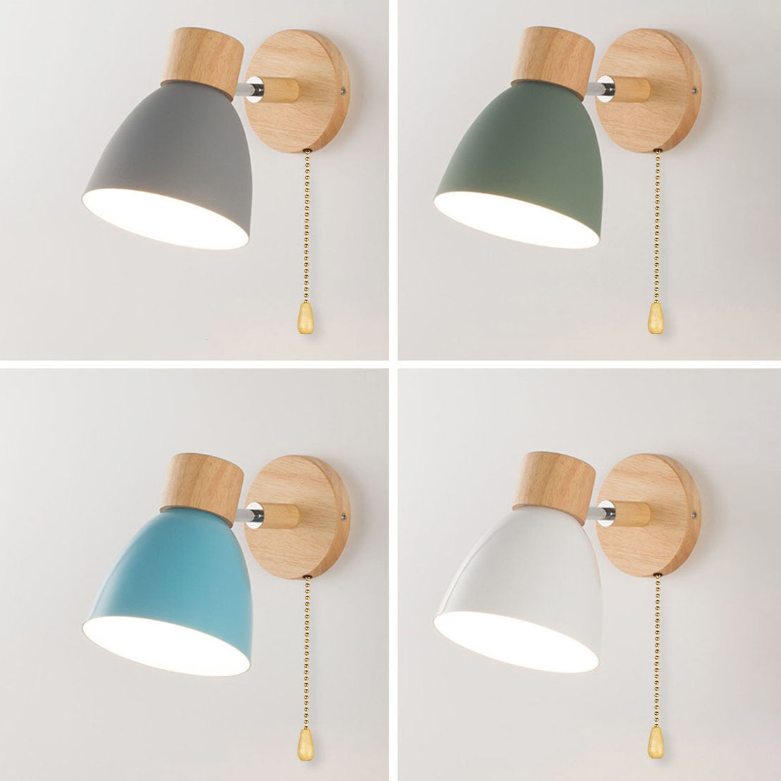 Minimalistische Holz-Wandleuchte