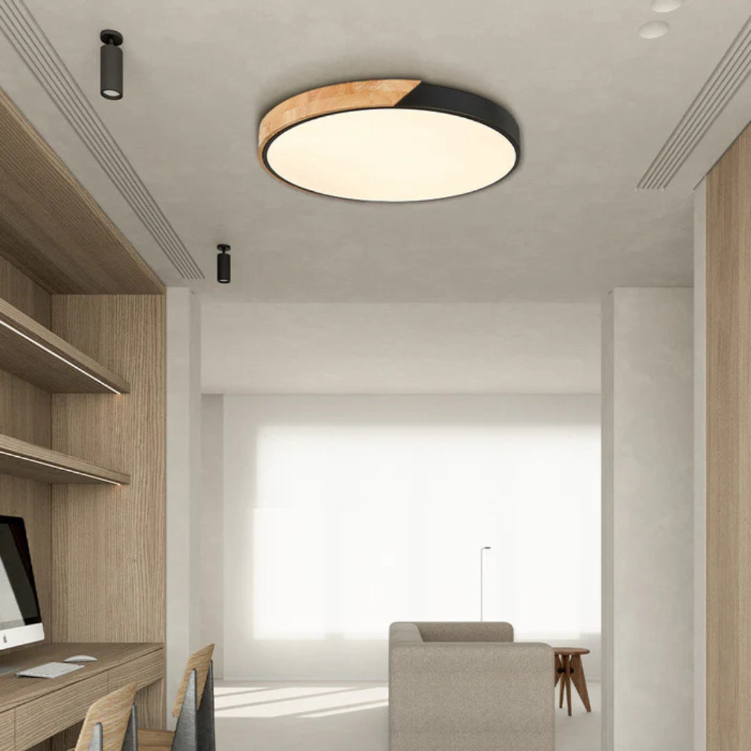 LED-Deckenleuchte aus Holz