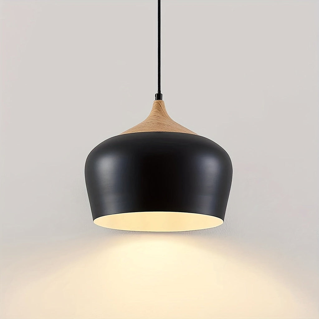 Eisen-Holz Pendelleuchte