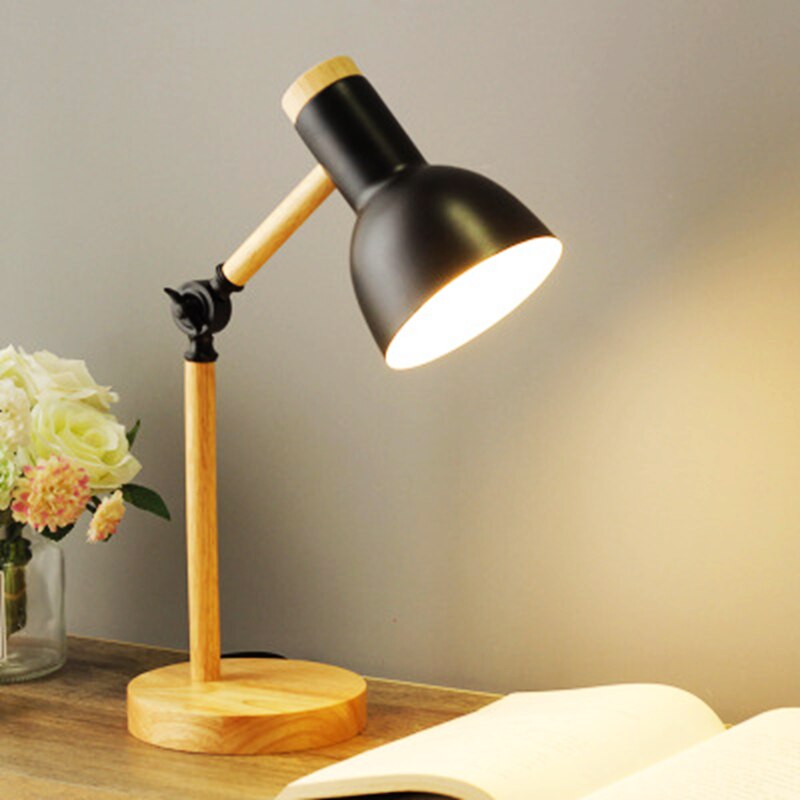 Skandinavische Holz-Schreibtischlampe