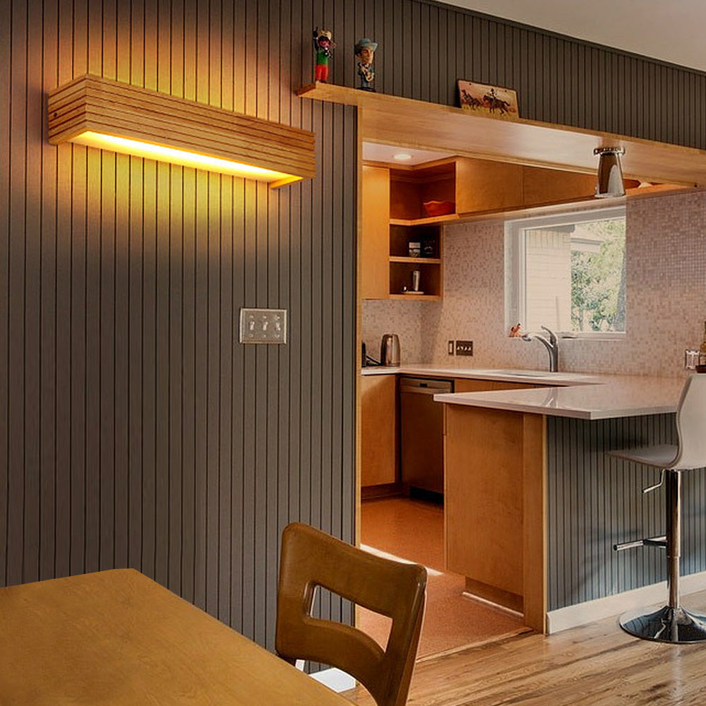 Holz-LED-Wandlampe