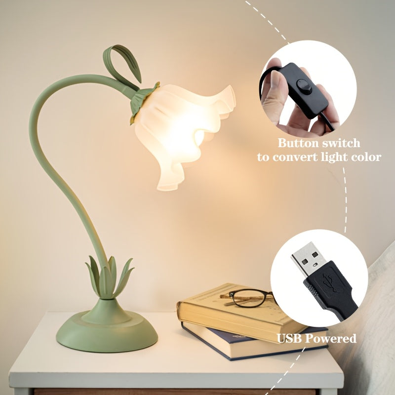 Blumen-Tischlampe mit USB