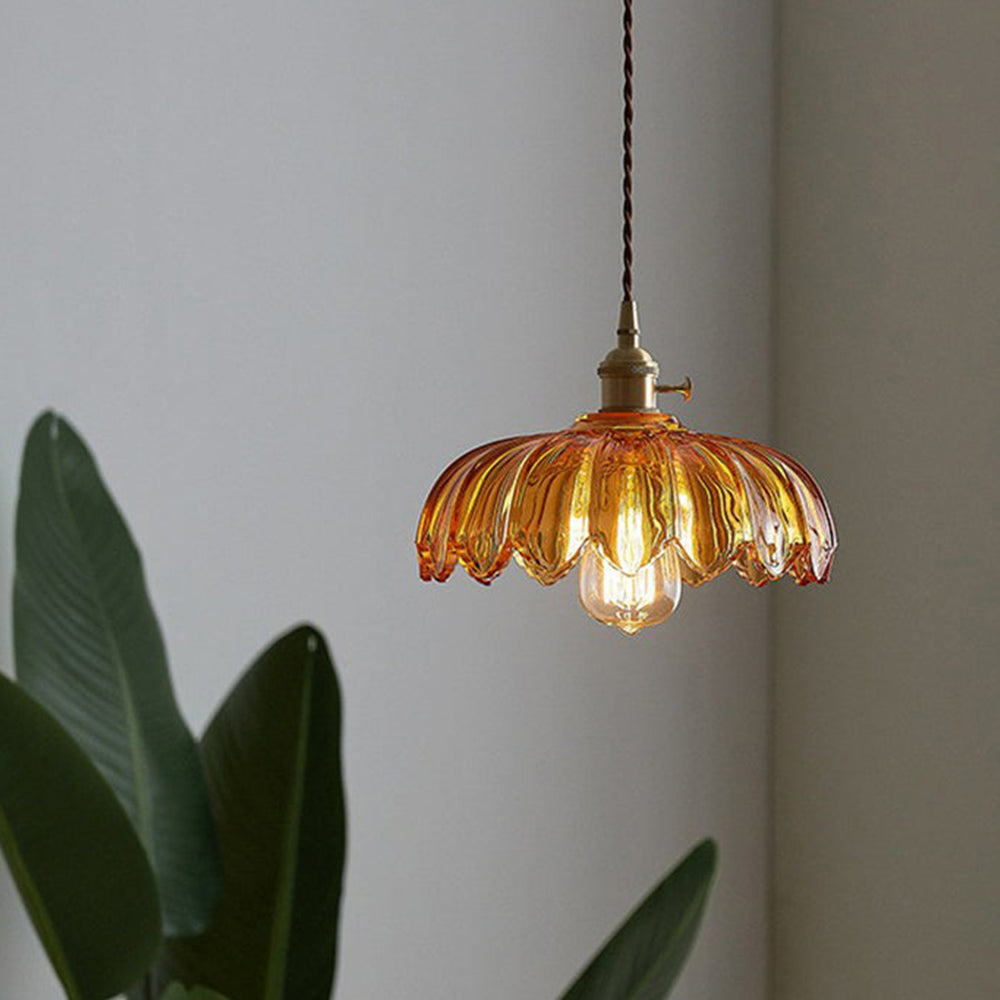 Vintage Blumen-Pendelleuchte