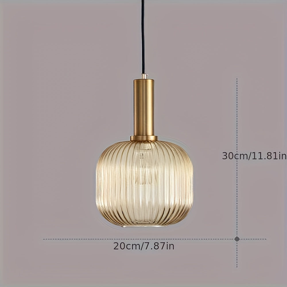 Gestreifte Glas-Pendelleuchte