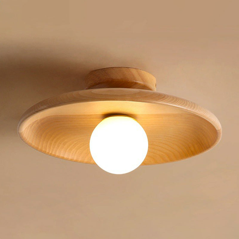Holz-Halbeinbauleuchte