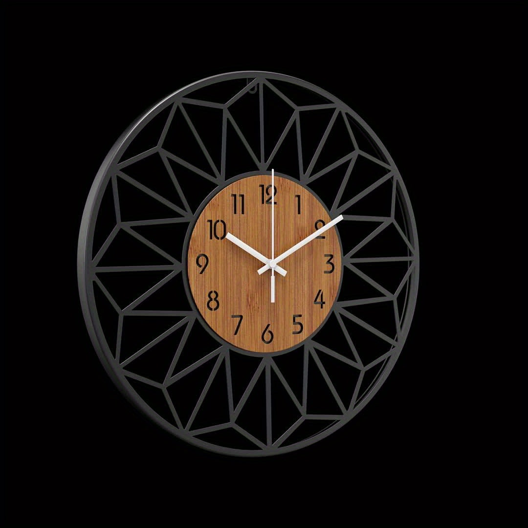 Metall-Wanduhr mit Holzkern