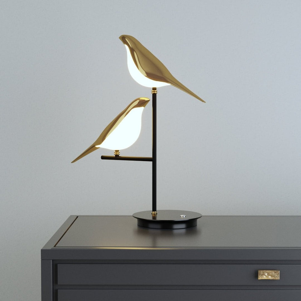 Goldene Vogel-Wandlampe