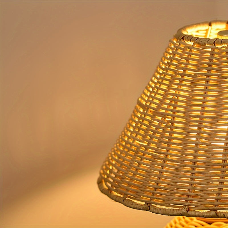 Bambusgeflecht-Schreibtischlampe