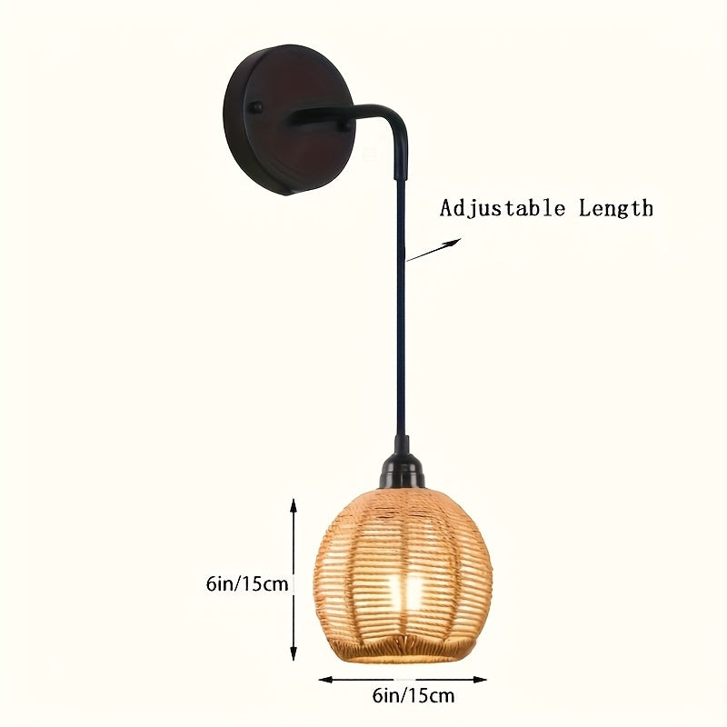Boho Rattan-Wandleuchte