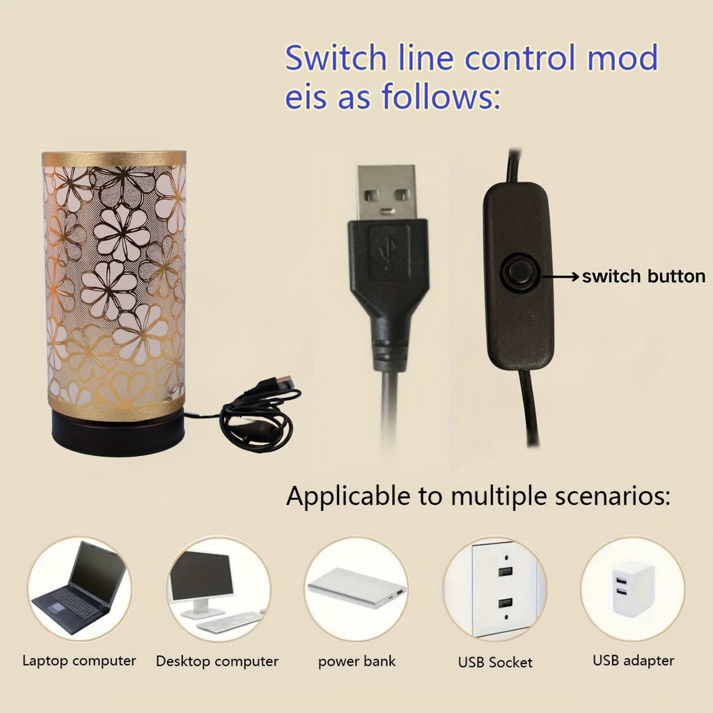 Florale USB-Tischlampe