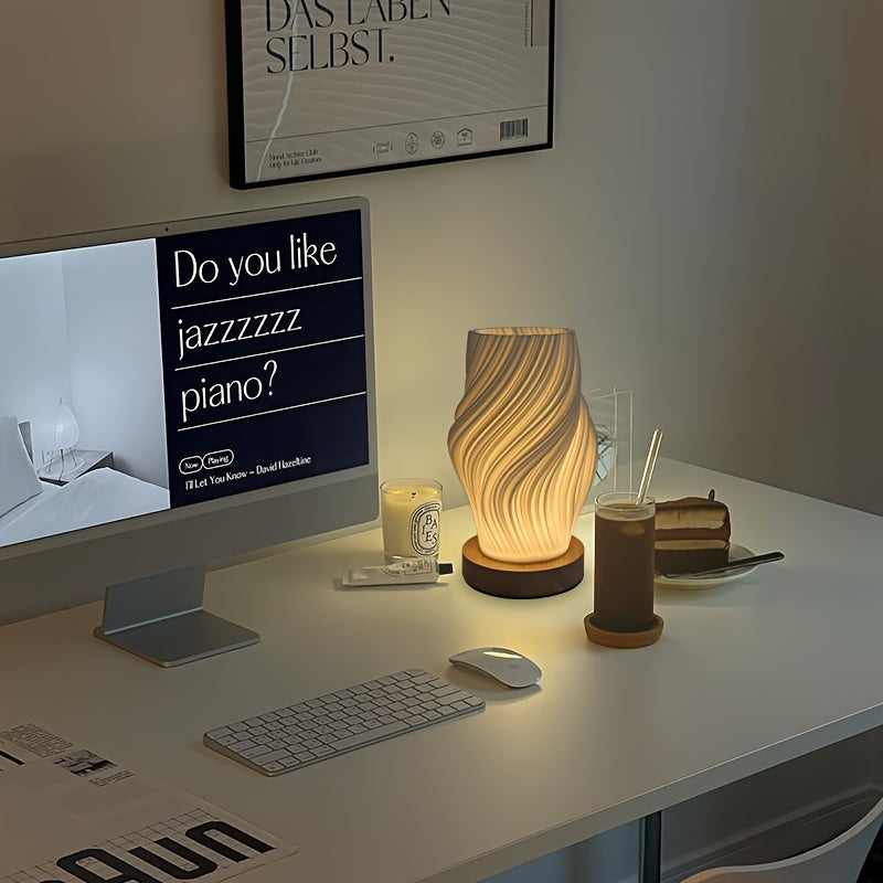 LED-Tischlampe im Wirbel-Design