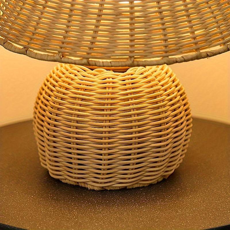 Bambusgeflecht-Schreibtischlampe
