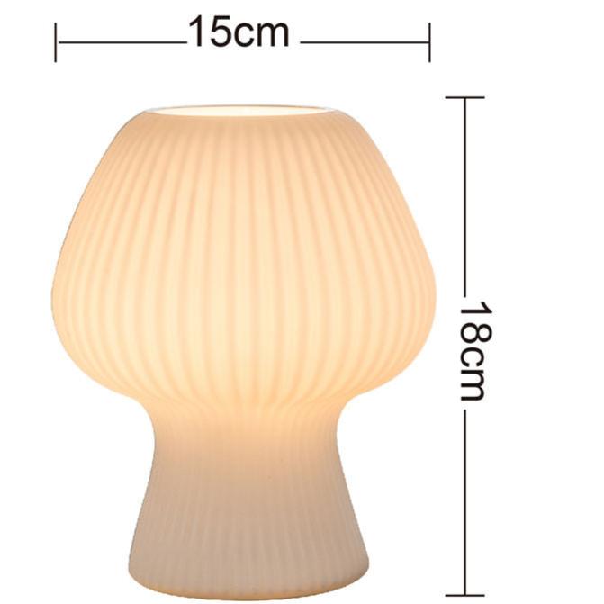 Gerippte Glas-Pilzlampe