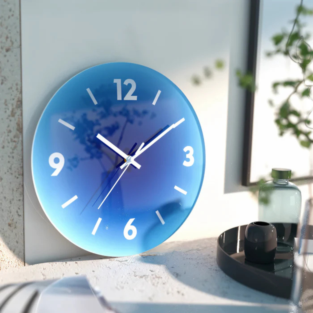 Sunset Glas-Wanduhr
