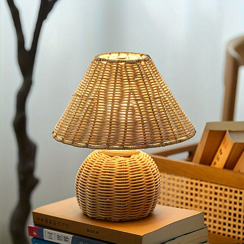Bambusgeflecht-Schreibtischlampe
