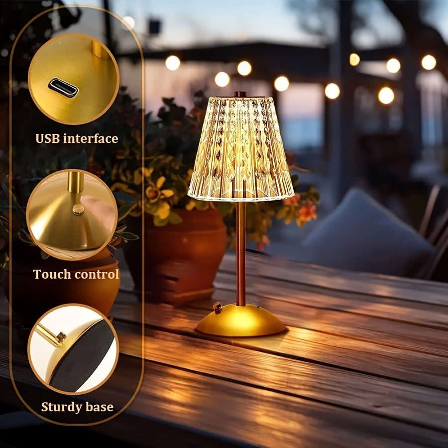 Kristall Touch-Tischlampe USB