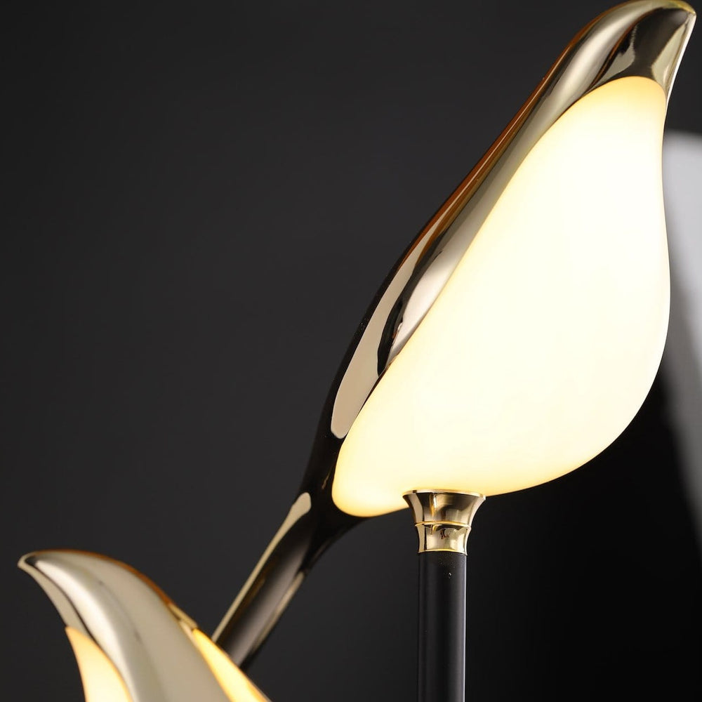 Goldene Vogel-Wandlampe