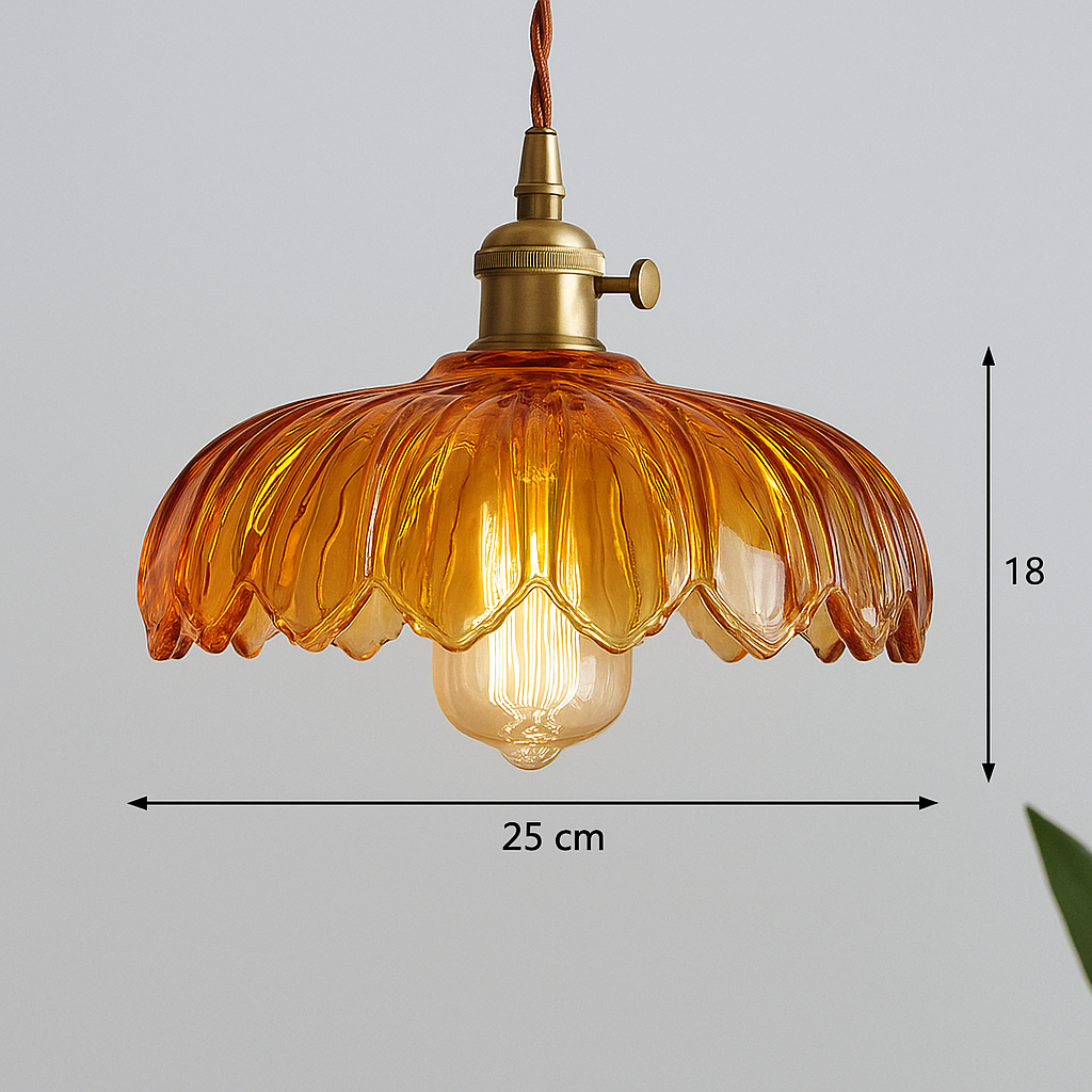 Vintage Blumen-Pendelleuchte