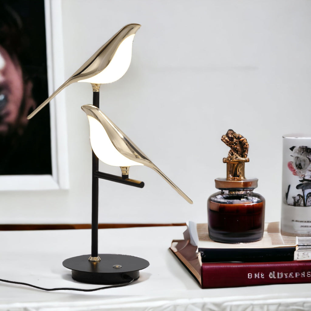 Goldene Vogel-Wandlampe