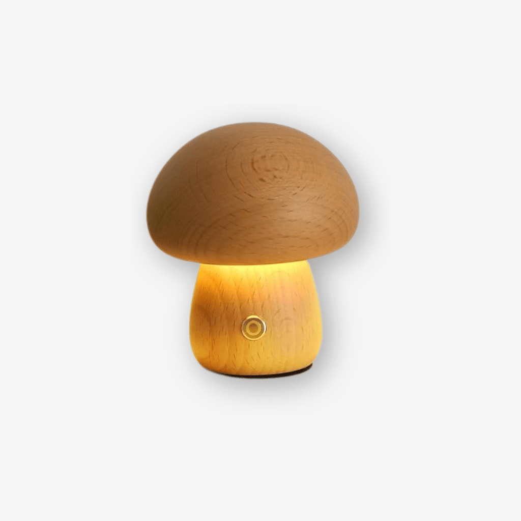 Portobello Pilzlampe aus Holz