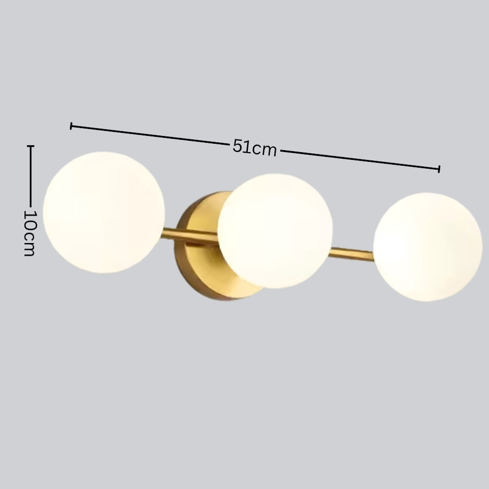 Dreifach Glas-Kugel-Wandlampe