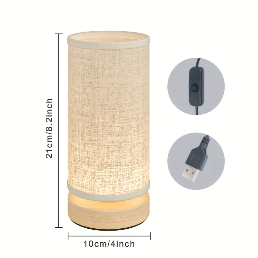 Holz-Tischlampe mit USB