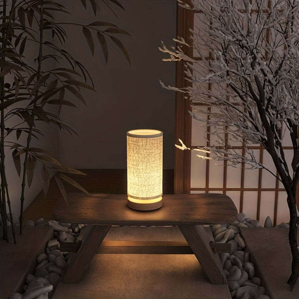 Holz-Tischlampe mit USB
