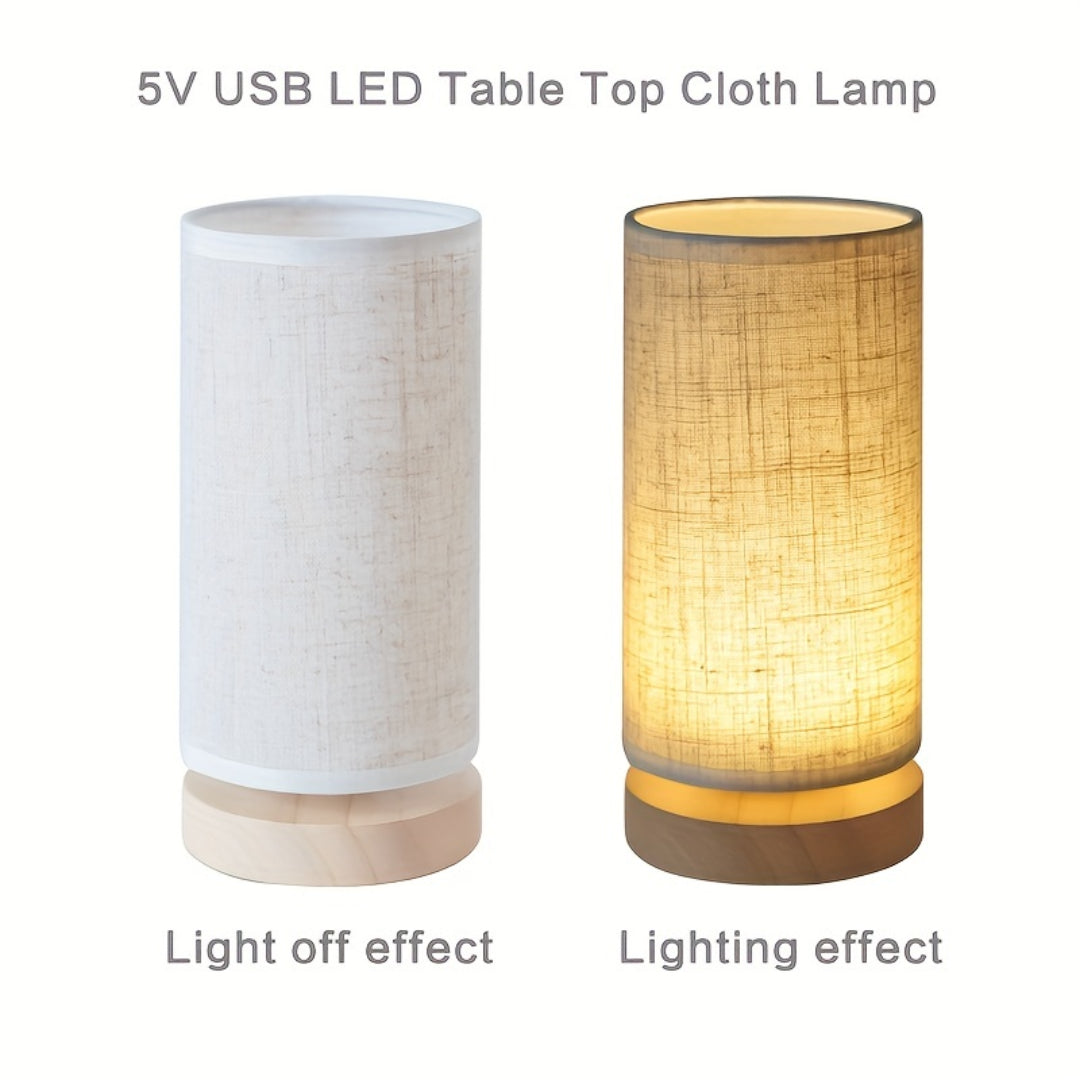 Holz-Tischlampe mit USB