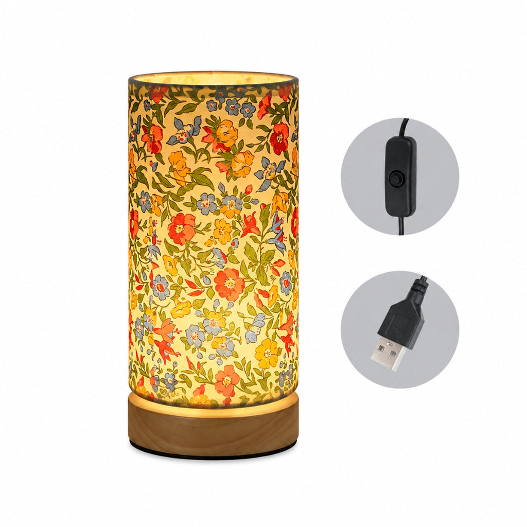 Holz-Tischlampe mit USB