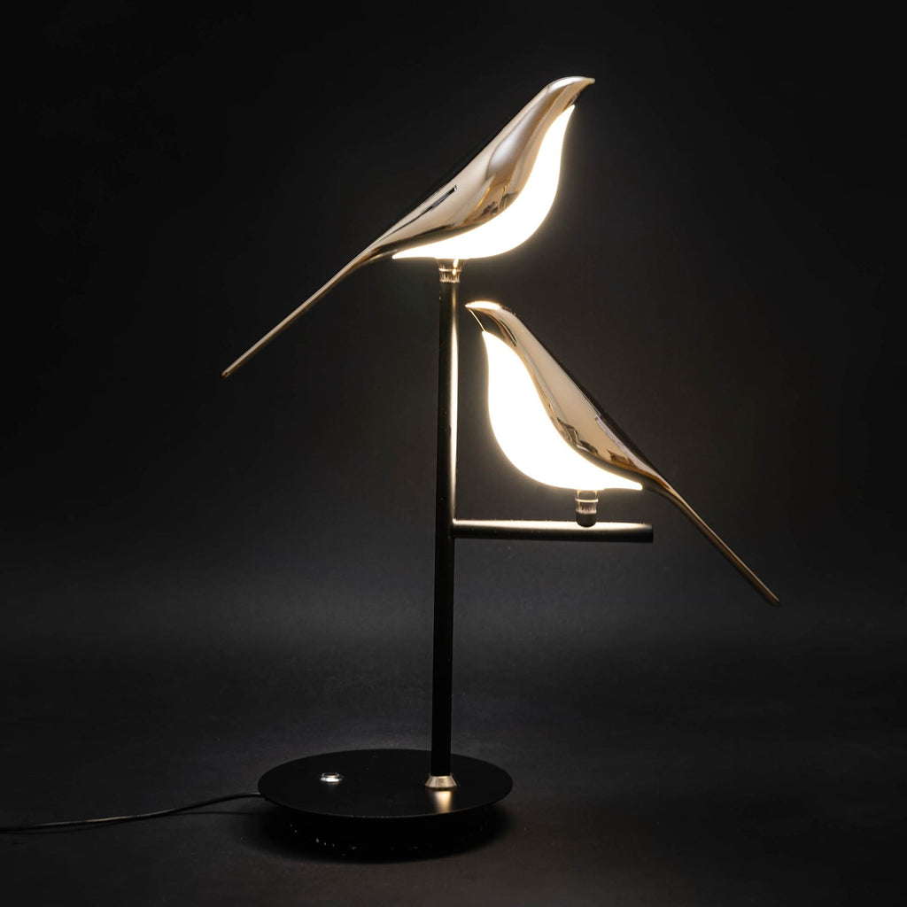 Goldene Vogel-Wandlampe