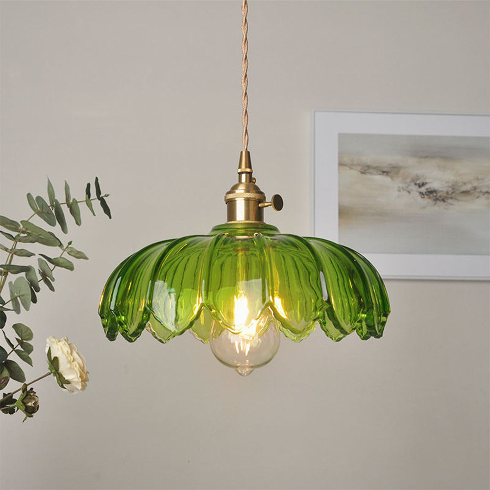 Vintage Blumen-Pendelleuchte