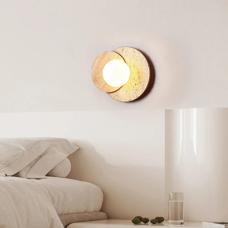 Wabi-Sabi Steinwandlampe