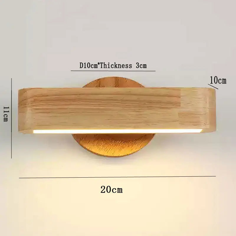 Drehbare Holz-Wandleuchte
