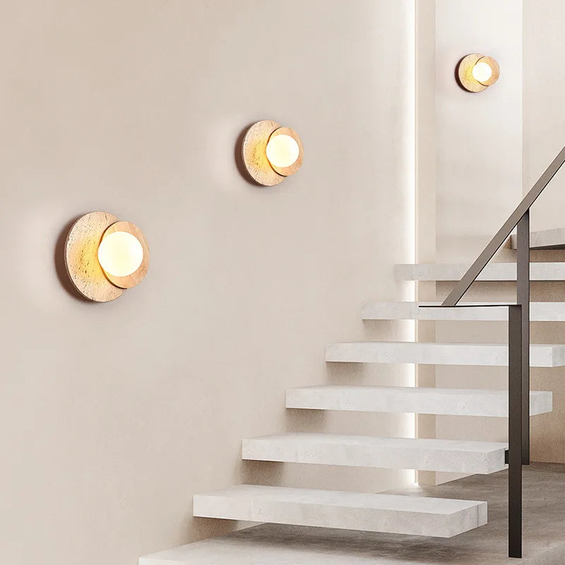 Wabi-Sabi Steinwandlampe