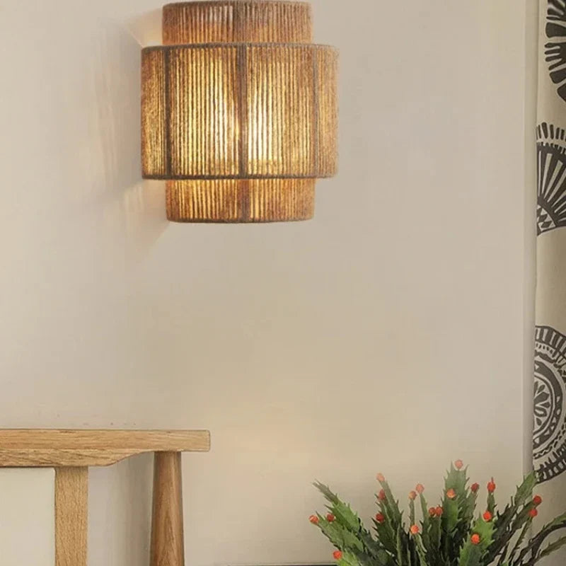 RattanGlow Rattan-Wandlampe