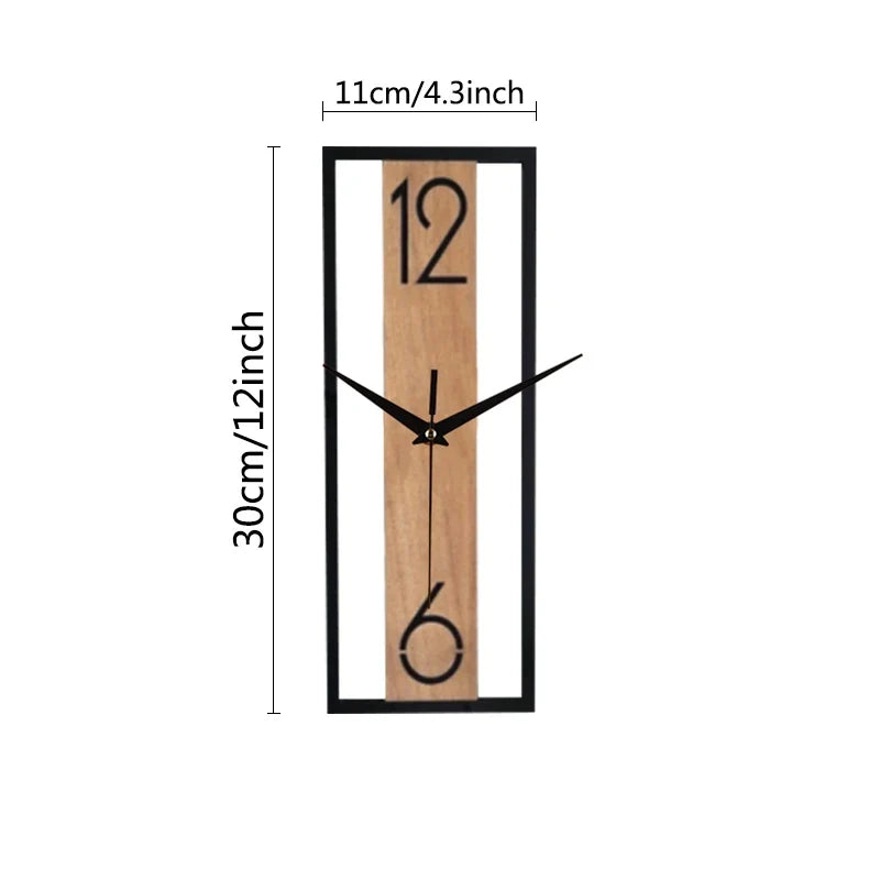 Rechteckige Wanduhr aus Holz