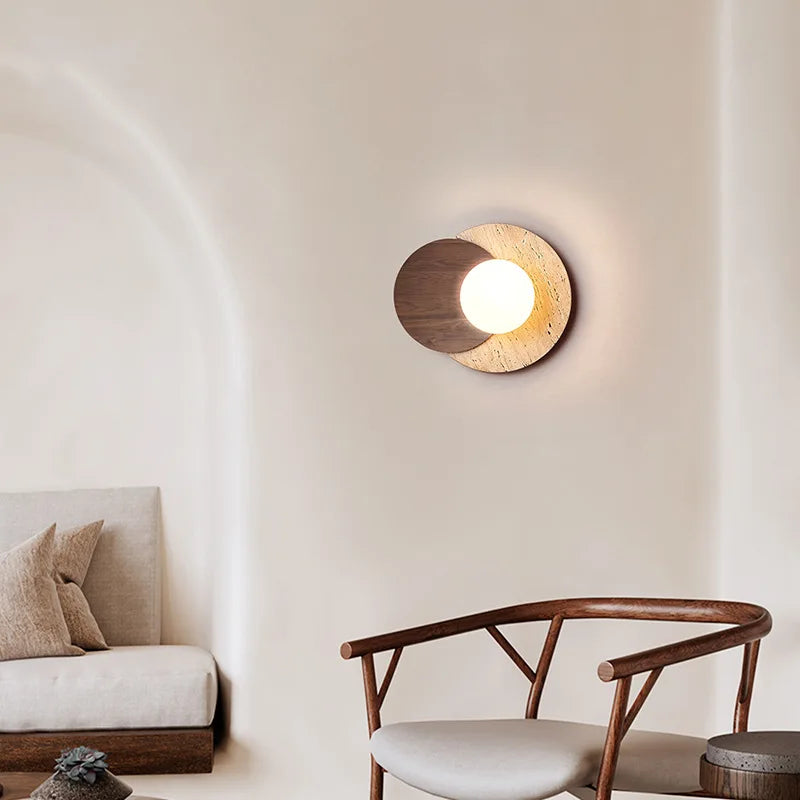 Wabi-Sabi Steinwandlampe