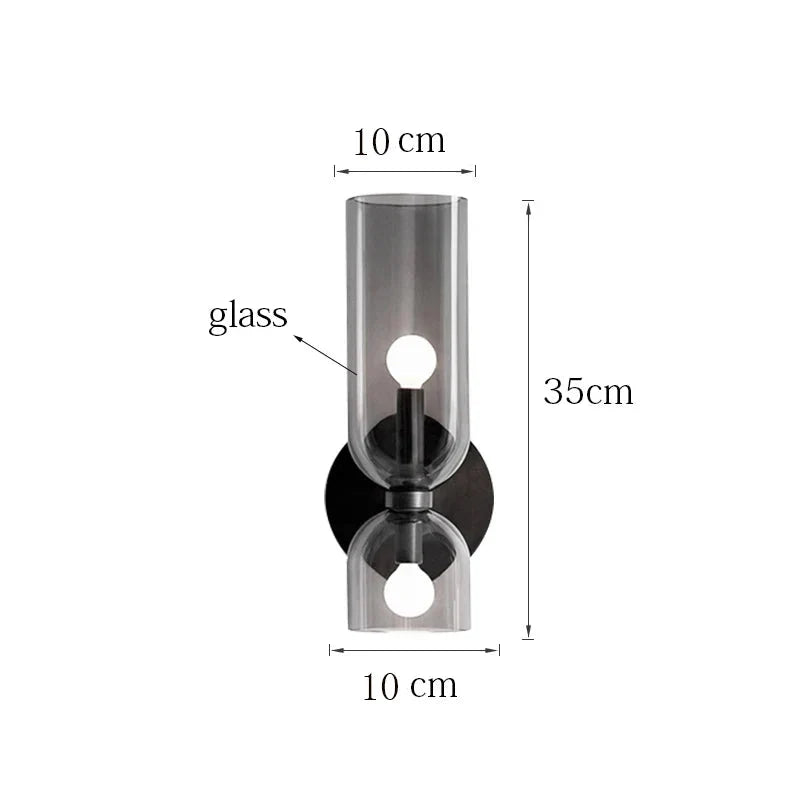 Rauchglas-Wandlampe