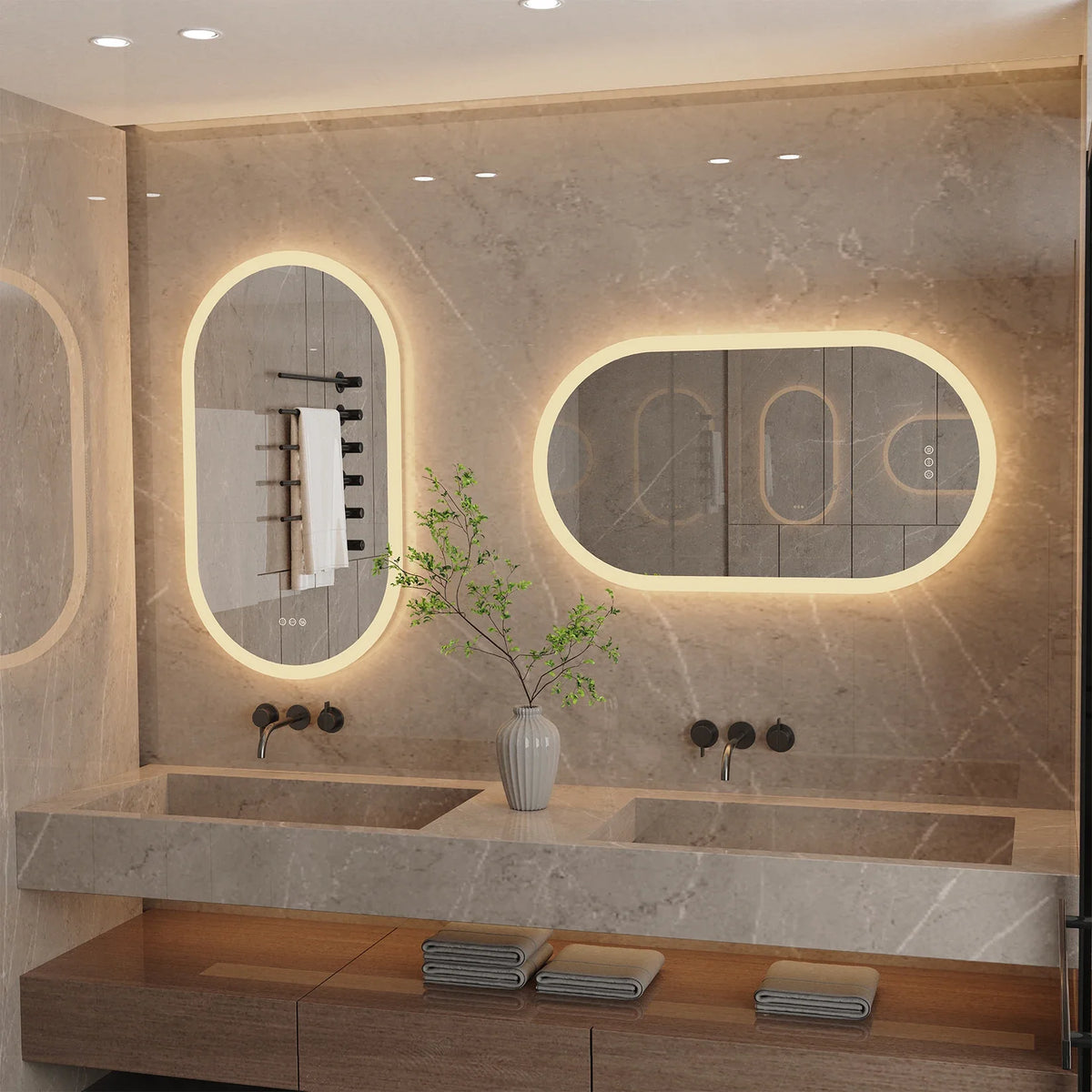 LumoOval LED-Badspiegel