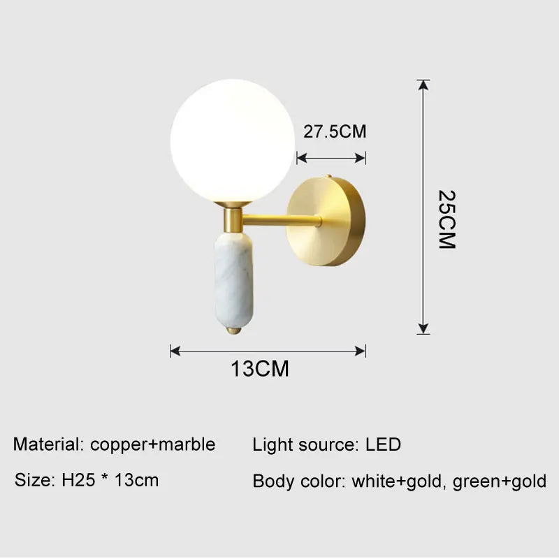 Marmor-Glas Wandlampe