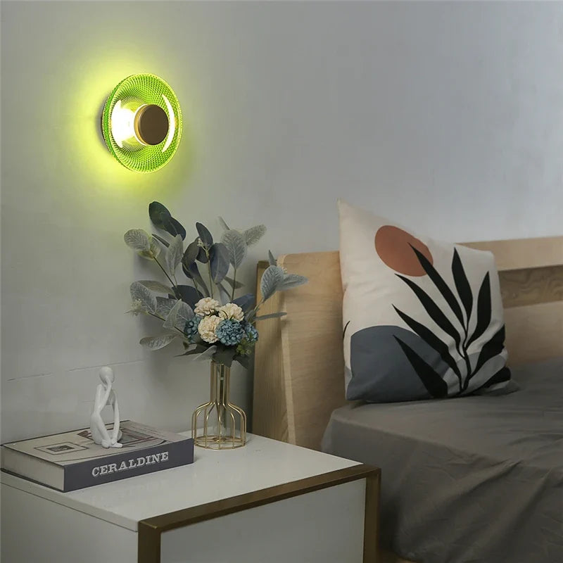 Farbige Glas-Wandlampe