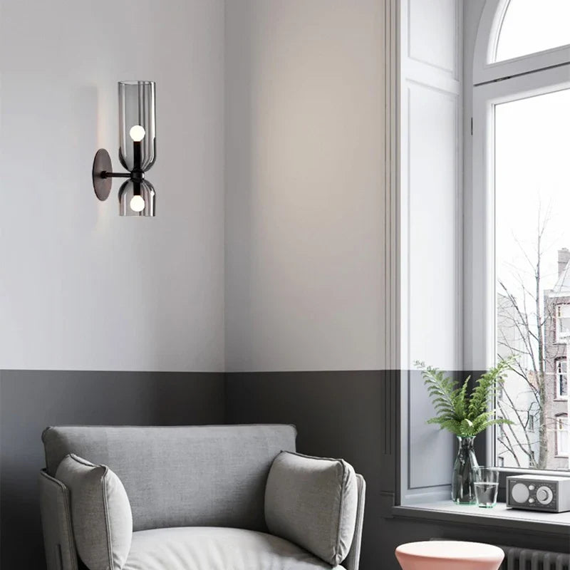 Rauchglas-Wandlampe
