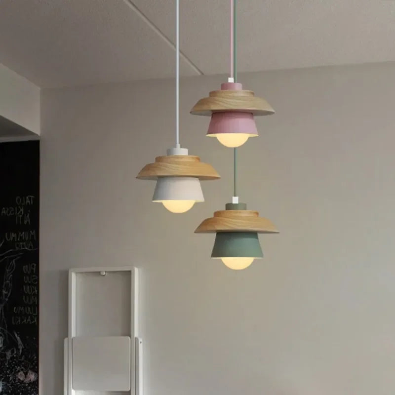 Holz-Pendelleuchte Macaron