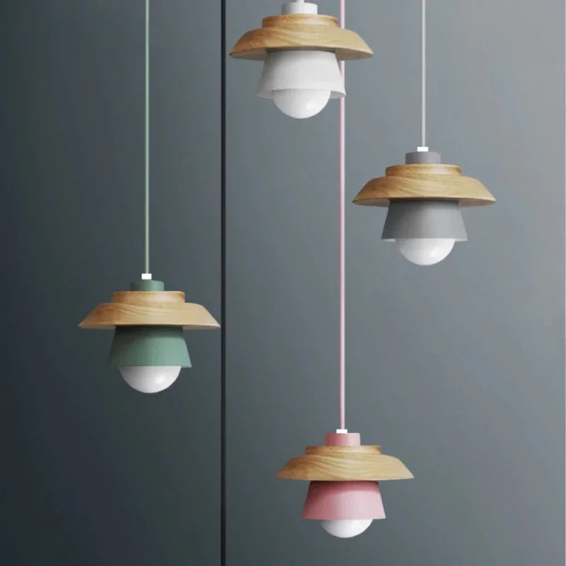 Holz-Pendelleuchte Macaron