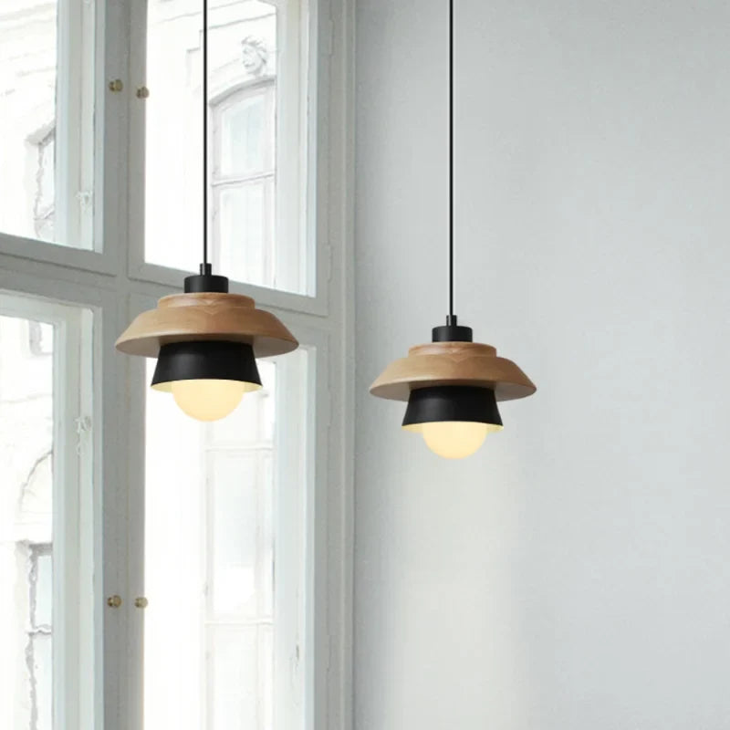 Holz-Pendelleuchte Macaron