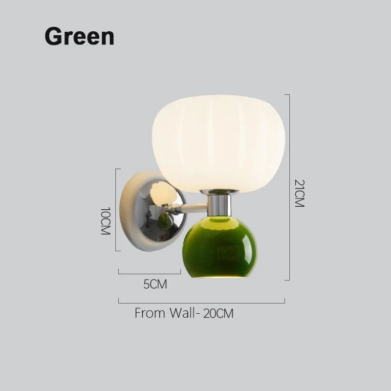 Kürbis-Wandlampe aus Glas