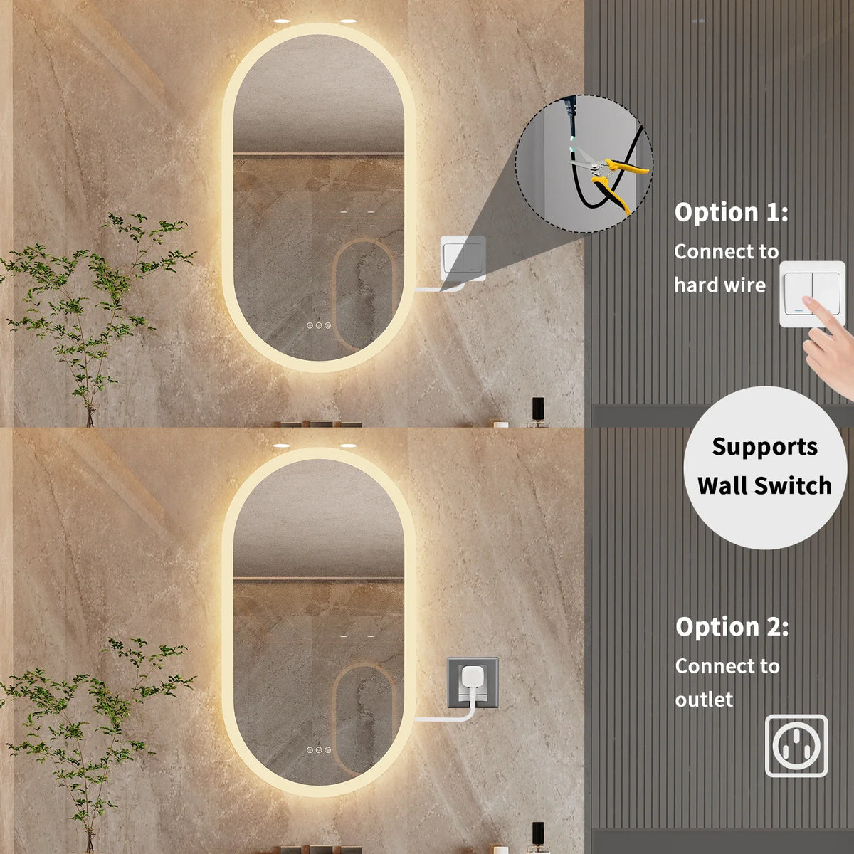 LumoOval LED-Badspiegel