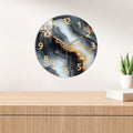 Marmor-Wanduhr in Blau und Gold