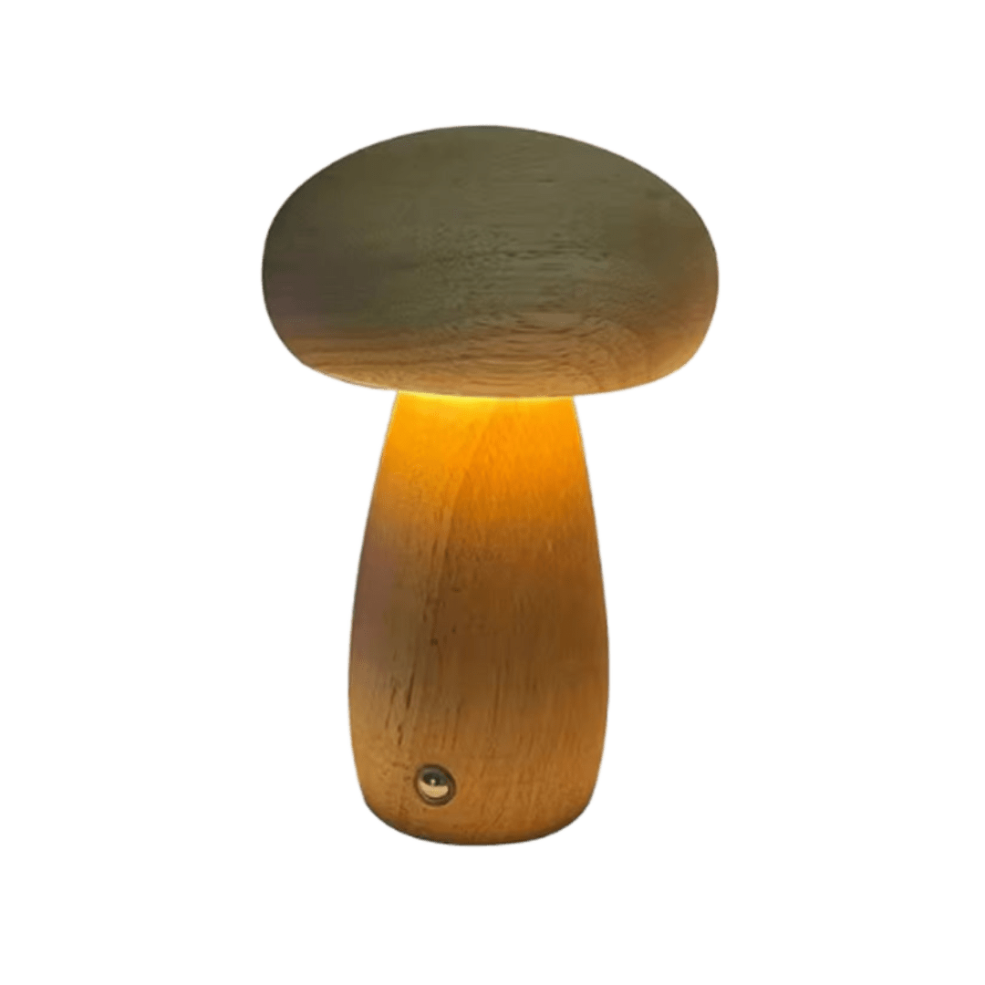 Portobello Pilzlampe aus Holz